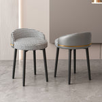 Contemporary Luxury Round Arc Metal Faux Leather Vanity Stool Backrest For Bedroom