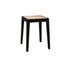 Traditional Japanese Round Rattan Weaving Solid Wood Frame Stackable Low Stool For Living Room