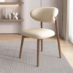 Contemporary Nordic Square Leather Metal Frame Dining Chair Backrest Armless For Dining Room