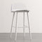 Modern Minimalist Rectangular Carbon Steel Stand Bar Stool Plastic Backrest For Dining Room