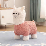 Contemporary Creative Alpaca Design Velvet Footstool Backrest For Living Room