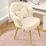 Modern Minimalist Square Petal Fabric Wood Metal Vanity Stool Backrest For Bedroom