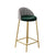 Contemporary Scandinavian Round PU Leather Iron Frame Bar Stool Low Back Footrest For Dining Room