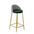 Contemporary Scandinavian Round PU Leather Iron Frame Bar Stool Low Back Footrest For Dining Room