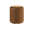 Contemporary Scandinavian Cylinder PU Leather Foldable Kraft Paper Footstool For Entryways