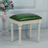 Contemporary Scandinavian Square Linen Leather Solid Wood Vanity Stool Backless Armless For Bedroom