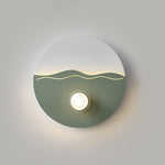 Modern Minimalist Cream Round Love Wave Iron Acrylic LED Wall Sconce Lamp For Bedroom