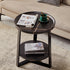 Contemporary Scandinavian Round Wood Iron End Table 2-Tier For Living Room