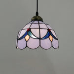 Traditional Tiffany Half Round Glass 1-Light Pendant Light For Bedroom