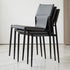 Contemporary Nordic Square Leather Carbon Steel Stackable Dining Chair Backrest For Dining Room