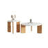 Contemporary Simplicity Round Rock Beam Three-Legs Wood Base Coffee Table For Living Room