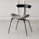 Contemporary Industrial Ant Arch Wood Rebar Leather Fabric Sponge Dining Chair Backrest For Dining Room