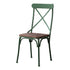 Contemporary Industrial Leather Wood Iron Square X Shape Back Dining Chair & Table Set For Dining Room