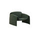 Modern Minimalist Trapezoid Back Plywood Leather Lambswool Accent Chair Backrest Armrest For Living Room