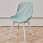 Contemporary Nordic Square Striped PP Plastic Dining Chair Backrest For Living Room