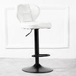 Modern Minimalist Square Leather Metal Bar Stool Backrest Armless For Dining Room