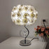 Modern Art Deco Fabric Rose Flower Hardware Base 1-Light Table Lamp For Bedroom