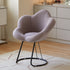 Modern Minimalist Plum Round Lambswool Metal Vanity Stool Backrest Armless For Bedroom