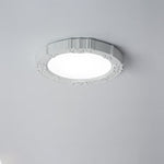 Modern Minimalist Round Patterned Iron Resin Acrylic LED Flush Mount Ceiling Light For Bedroom