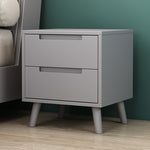 Contemporary Nordic Rectangular Solid Wood Nightstand 1/2 Drawer For Bedroom