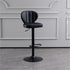 Modern Minimalist Square Leather Metal Bar Stool Backrest Footrest For Dining Room