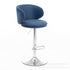 Modern Minimalist Round Fabric Stainless Steel Bar Stool Backrest For Dining Room