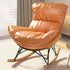 Contemporary Simplicity Fabric Upholstered Rocking Chair Footrest For Living Room