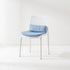 Modern Minimalist Square Cushion Plastic Metal Dining Chair Backrest For Dining Room