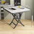 Modern Minimalist Square Marble Metal Dining Table For 4 Seats