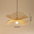 Traditional Chinese Iron Bamboo Weaving Hat Irregular Round Ball 1-Light Pendant Light For Dining Room