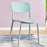 Contemporary Nordic Macaron Plastic Square Stackable Dining Chair Open Back For Dining Room