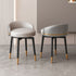 Contemporary Luxury Round Arc Metal Faux Leather Vanity Stool Backrest For Bedroom