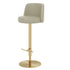 Contemporary Luxury Round Leather Height Adjustable Swivel Bar Stool Low Back Footrest For Dining Room