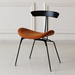 Contemporary Industrial Ant Arch Wood Rebar Leather Fabric Sponge Dining Chair Backrest For Dining Room