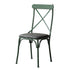 Contemporary Industrial Leather Wood Iron Square X Shape Back Dining Chair & Table Set For Dining Room