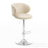 Modern Minimalist Round Fabric Stainless Steel Bar Stool Backrest For Dining Room