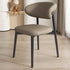 Contemporary Nordic Square Leather Metal Frame Dining Chair Backrest Armless For Dining Room