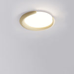 Contemporary Nordic Iron PE Geometric Circle Splicing LED Flush Mount Ceiling Light For Living Room