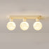 Modern Minimalist Rectangular Round Ball Lunar Iron Resin 1/2/3 Light Semi-Flush Mount Ceiling Light For Hallway