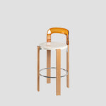 Modern Minimalist Round Wooden ABS PC Chair Four Legs Backrest For Living Room