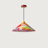 Modern Creative Cone Oil Painting Iron Fabric 1-Light Pendant Light For Living Room