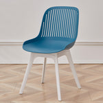 Contemporary Nordic Square Striped PP Plastic Dining Chair Backrest For Living Room