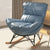 Contemporary Simplicity Fabric Upholstered Rocking Chair Footrest For Living Room