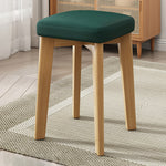 Modern Minimalist Square Upholstered Wood Technology Cloth Dining Chair Backless For Dining Room