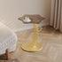 Contemporary Creative Clouds Rock Slab Tempered Glass End Table 1-Tier For Bedroom