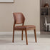 Contemporary Nordic Faux Leather Upholstered Dining Chair Open Back Armless For Dining Room