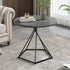 Modern Minimalist Round Marble Texture Metal Polygonal Base Side Table For Living Room