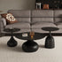 Traditional Vintage Round Orb Solid Wood Carbon Steel End Table 1-Tier For Living Room