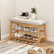 Modern Minimalist Rectangular Upholstered Cushion Wood Shoe Storage 2-Shelf For Entryways