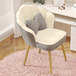 Modern Minimalist Square Petal Fabric Wood Metal Vanity Stool Backrest For Bedroom